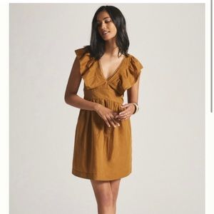 Anthropologie plunge v neck tunic mini dress in brown